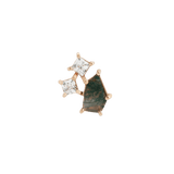 LYRA - MOSS AGATE + CZ - THREADLESS END piercing-zone.com