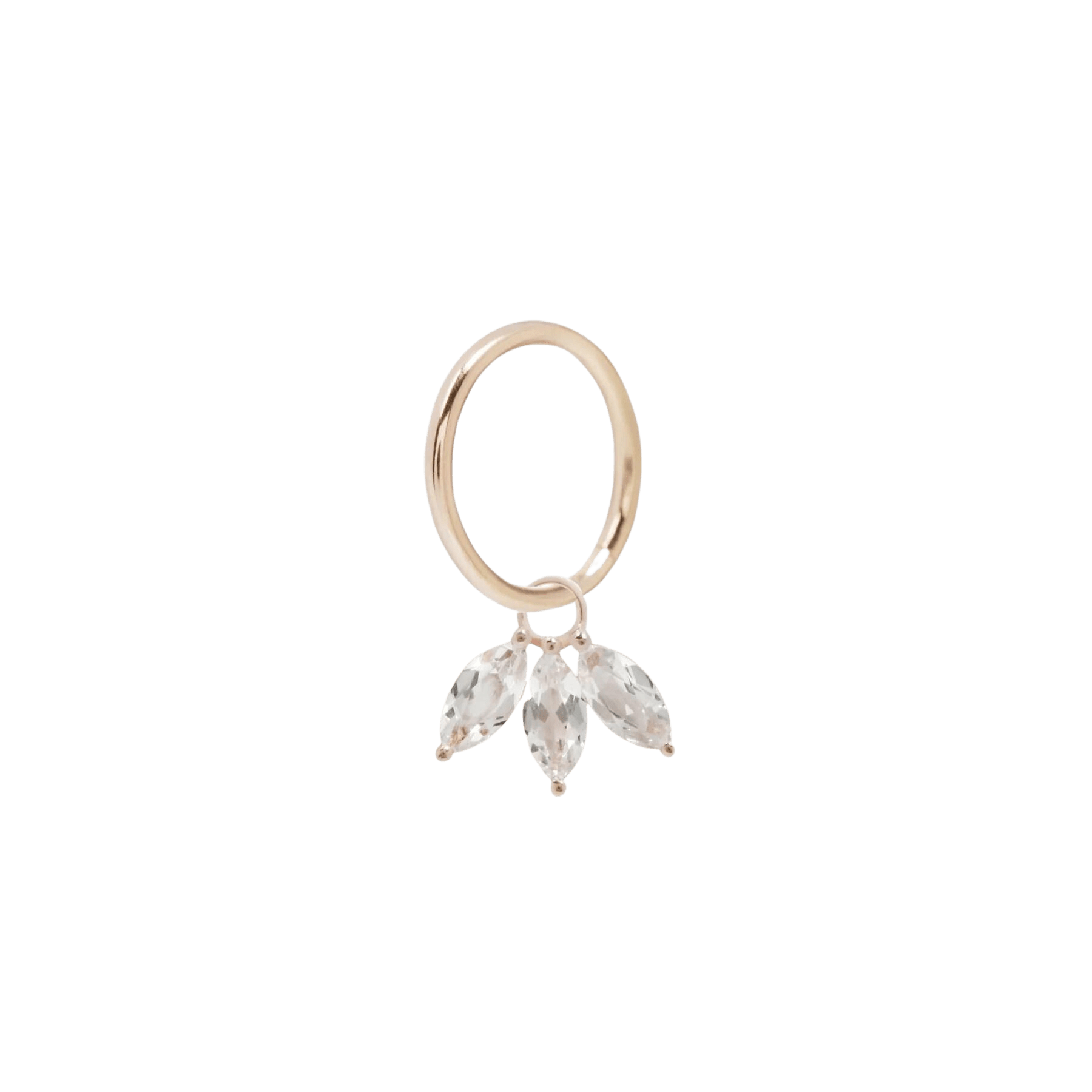 MOET CHARM 14KT SOLID GOLD + WHITE TOPAZ piercing-zone.com
