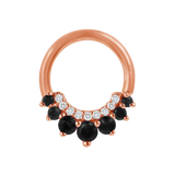 Athena Seamless Ring – 14K Gold Multi-Gem Cup & Divot Design