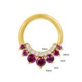 Athena Seamless Ring – 14K Gold Multi-Gem Cup & Divot Design