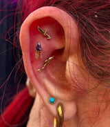 Koi – Sculpted Fish Silhouette – 14K Gold Threadless End