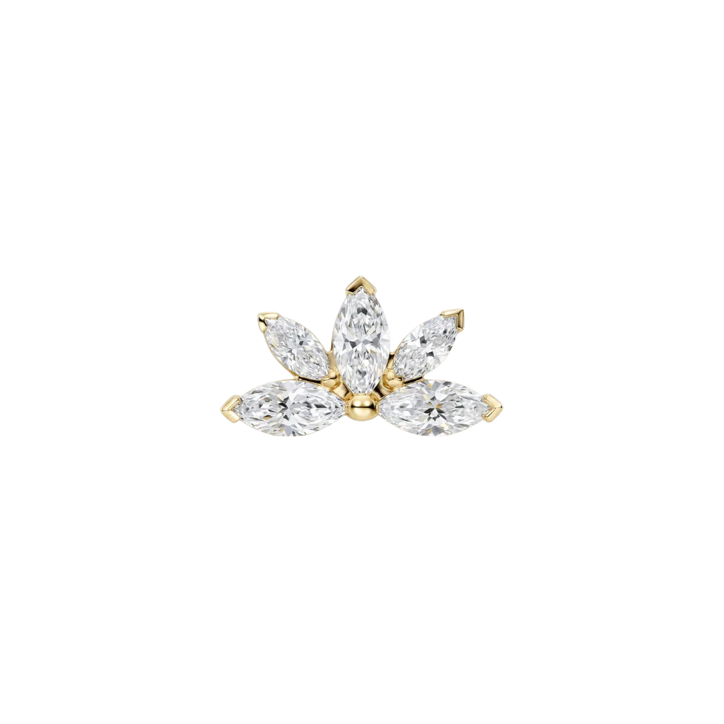 Ajna - 18K Gold Lab Diamond Threadless End - piercing - zone.com