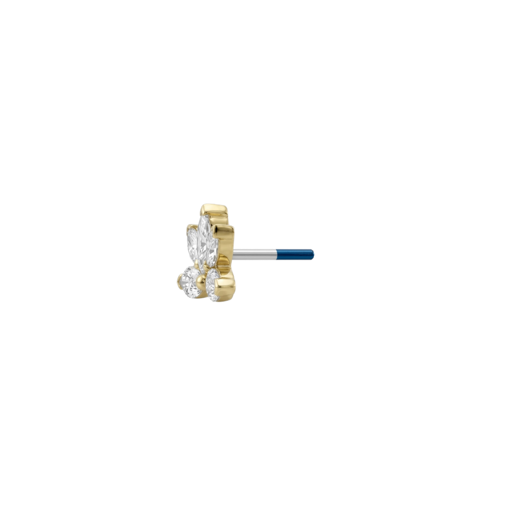 Ajna - 18K Gold Lab Diamond Threadless End - piercing - zone.com