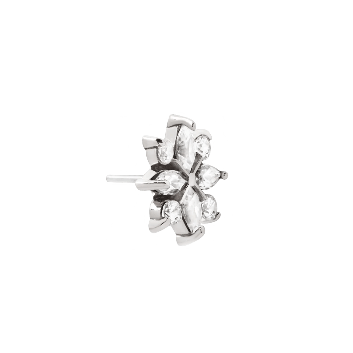 Solid gold diamond end with balanced, radiant design