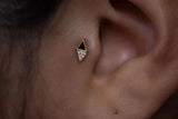 ALMOST FAMOUS - CZ + BLACK AGATE - THREADLESS END piercing-zone.com