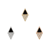 ALMOST FAMOUS - CZ + BLACK AGATE - THREADLESS END piercing-zone.com