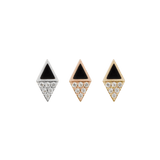 ALMOST FAMOUS - CZ + BLACK AGATE - THREADLESS END piercing-zone.com