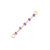 Amethyst Bead Chain – 18K Gold Gemstone Piercing Chain