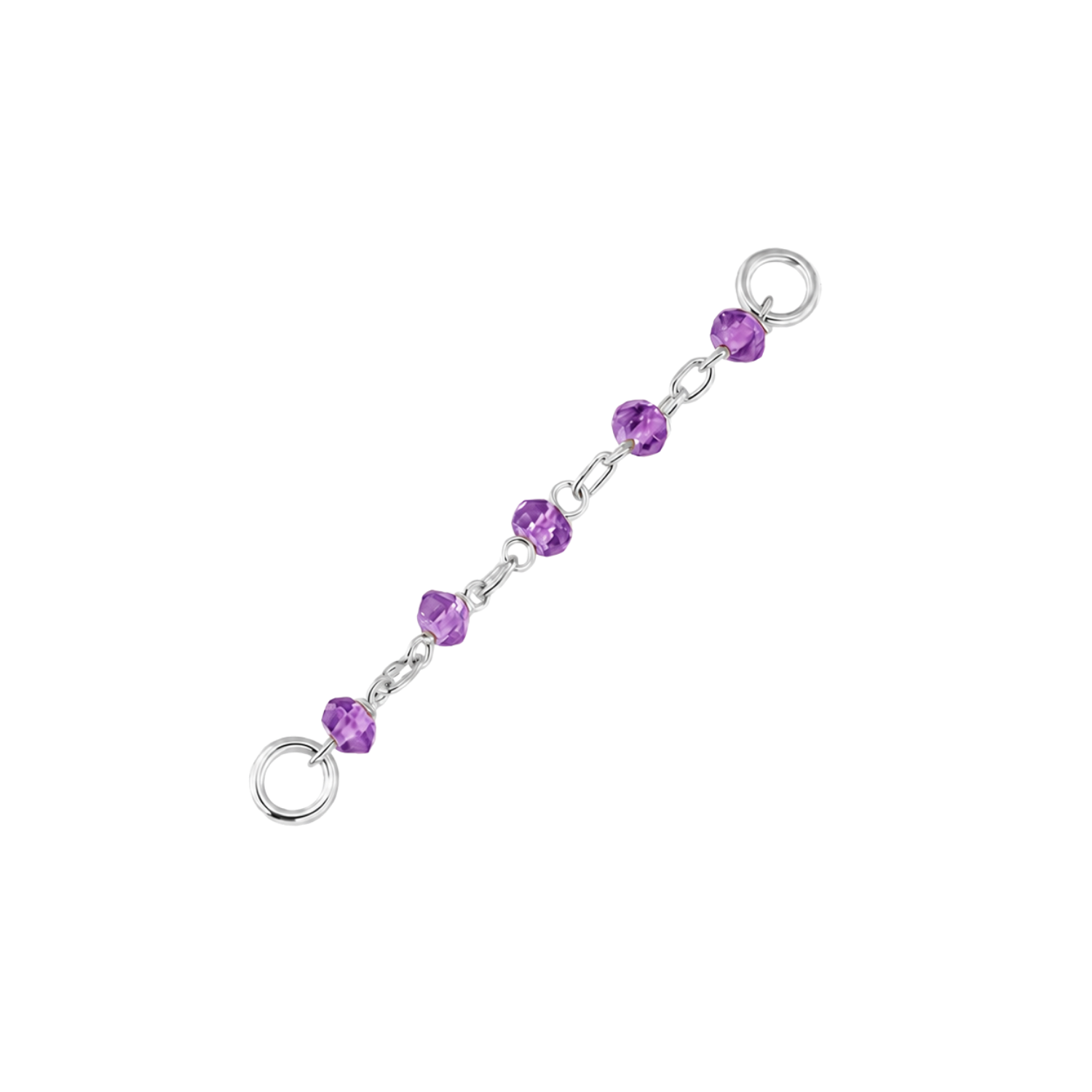 Amethyst Bead Chain – 18K Gold Gemstone Piercing Chain