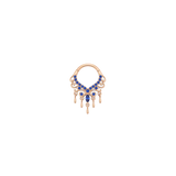 Anaïs Clicker - 14K Gold Lab Blue Sapphire Clicker Ring - piercing - zone.com