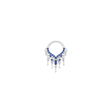Anaïs Clicker - 14K Gold Lab Blue Sapphire Clicker Ring - piercing - zone.com