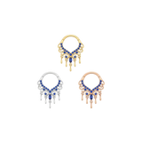 Anaïs Clicker - 14K Gold Lab Blue Sapphire Clicker Ring - piercing - zone.com