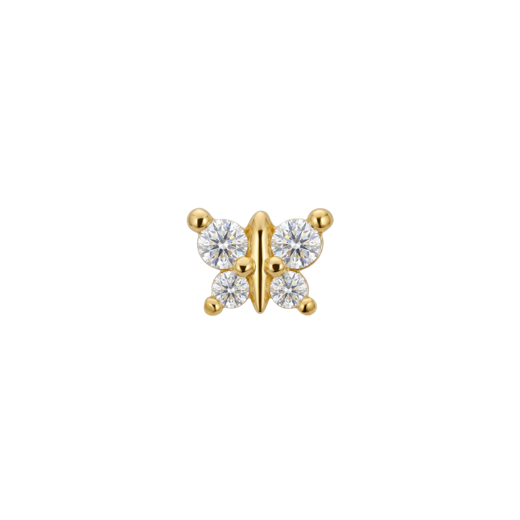 Anima - 18K Gold Gem Threadless/Threaded End - piercing - zone.com