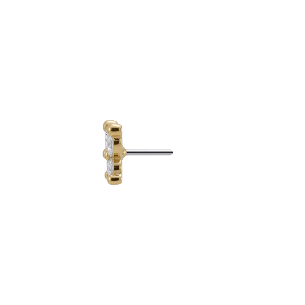 Anima - 18K Gold Gem Threadless/Threaded End - piercing - zone.com