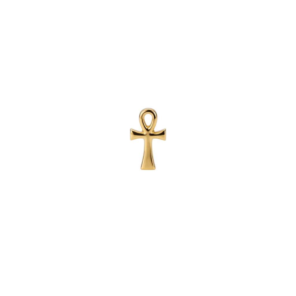 Ankh End - 18K Gold Threadless End - piercing - zone.com