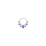 Anoora Clicker - 14K Gold Lab Blue Sapphire Clicker Ring - piercing - zone.com