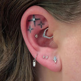 Apatite Prong – 14K Gold & Blue Apatite Threadless End - piercing - zone.com