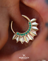 Apollo Seamless Ring – 14K Gold Ten-Gem Micro Pavé Design