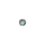 Aquamarine threadless end in 14k gold demi bezel setting