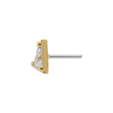 Argolis - 18K Gold Gem Threadless/Threaded End - piercing - zone.com