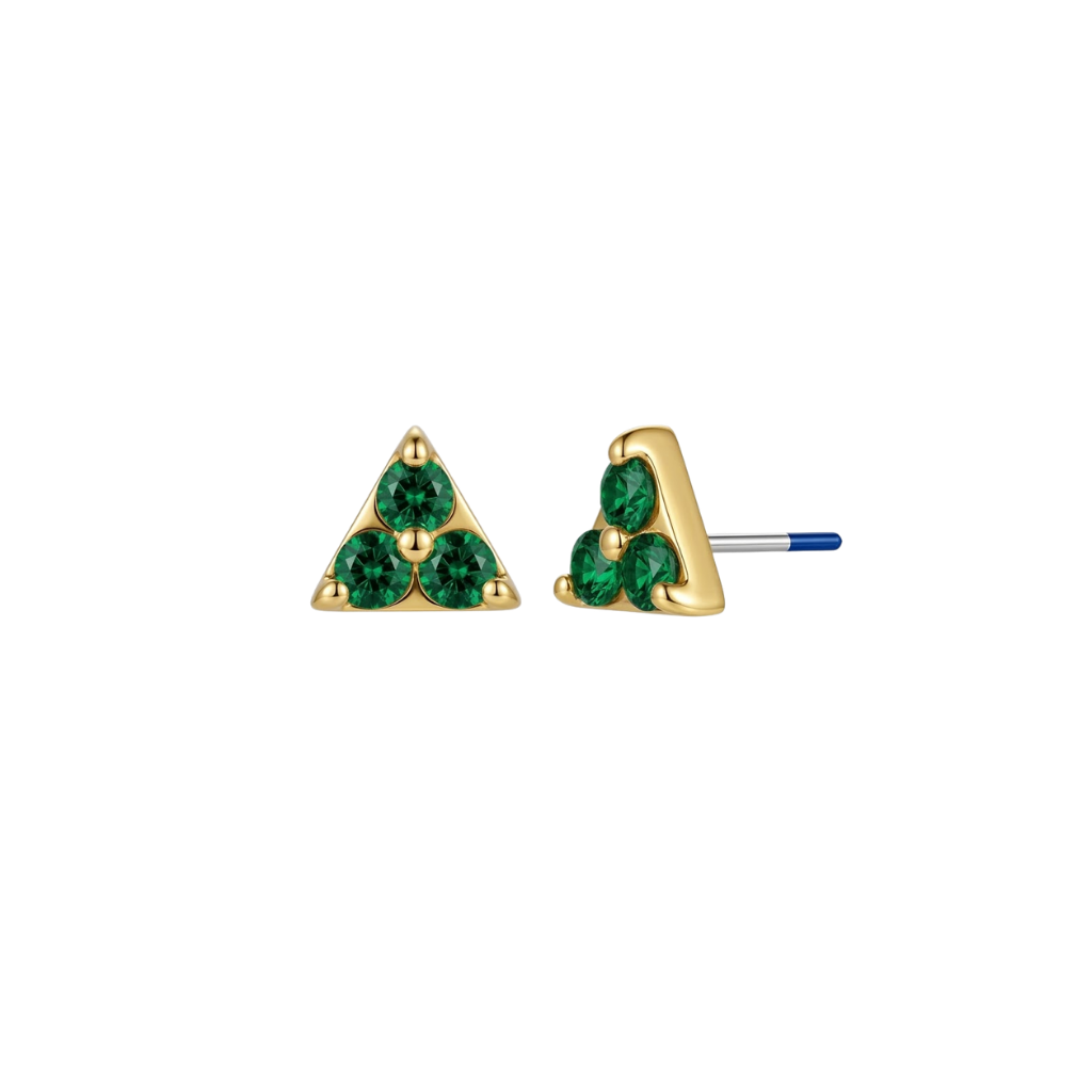 Argolis - 18K Gold Genuine Gem Threadless/Threaded End- piercing - zone.com