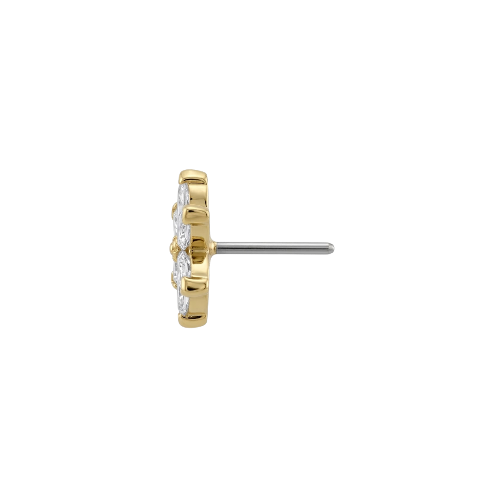 Asphodel - 18K Gold Gem Threadless/Threaded End - piercing - zone.com
