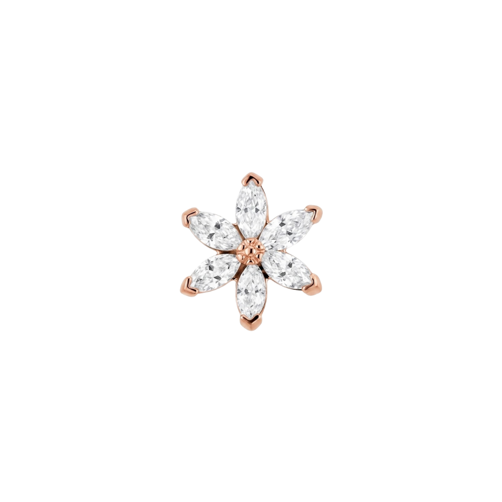 Asphodel - 18K Gold Gem Threadless/Threaded End - piercing - zone.com