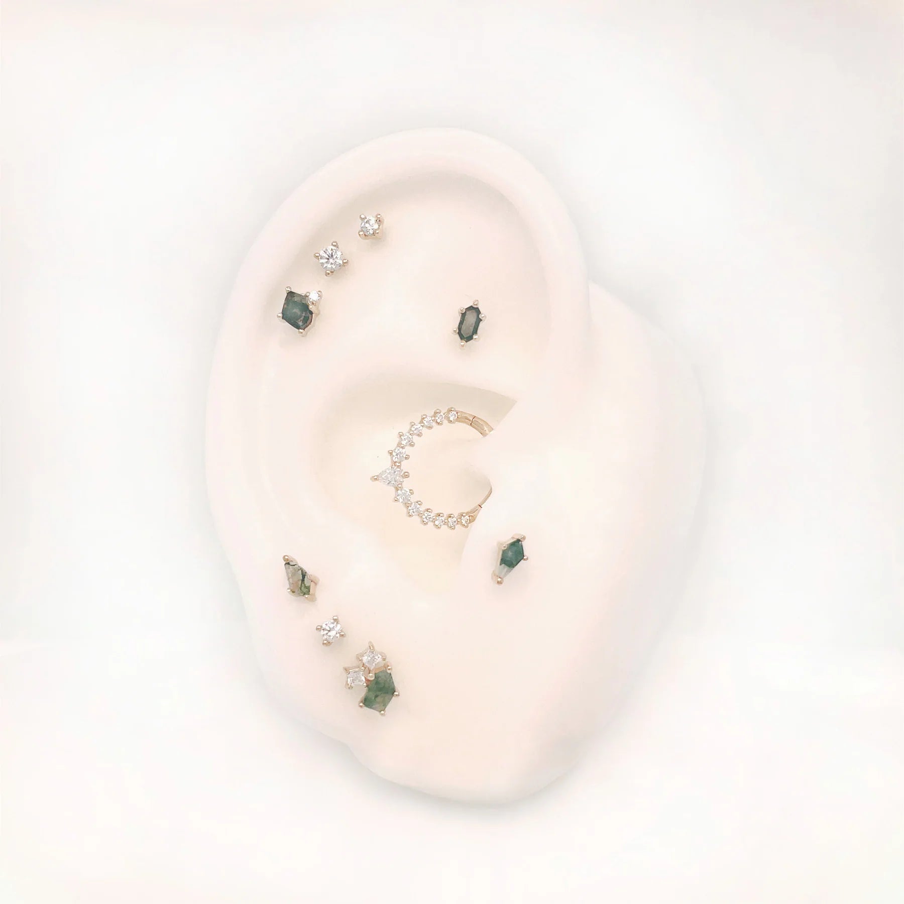 ATHENA - SWAROVSKI CZ - GOLD CLICKER piercing-zone.com