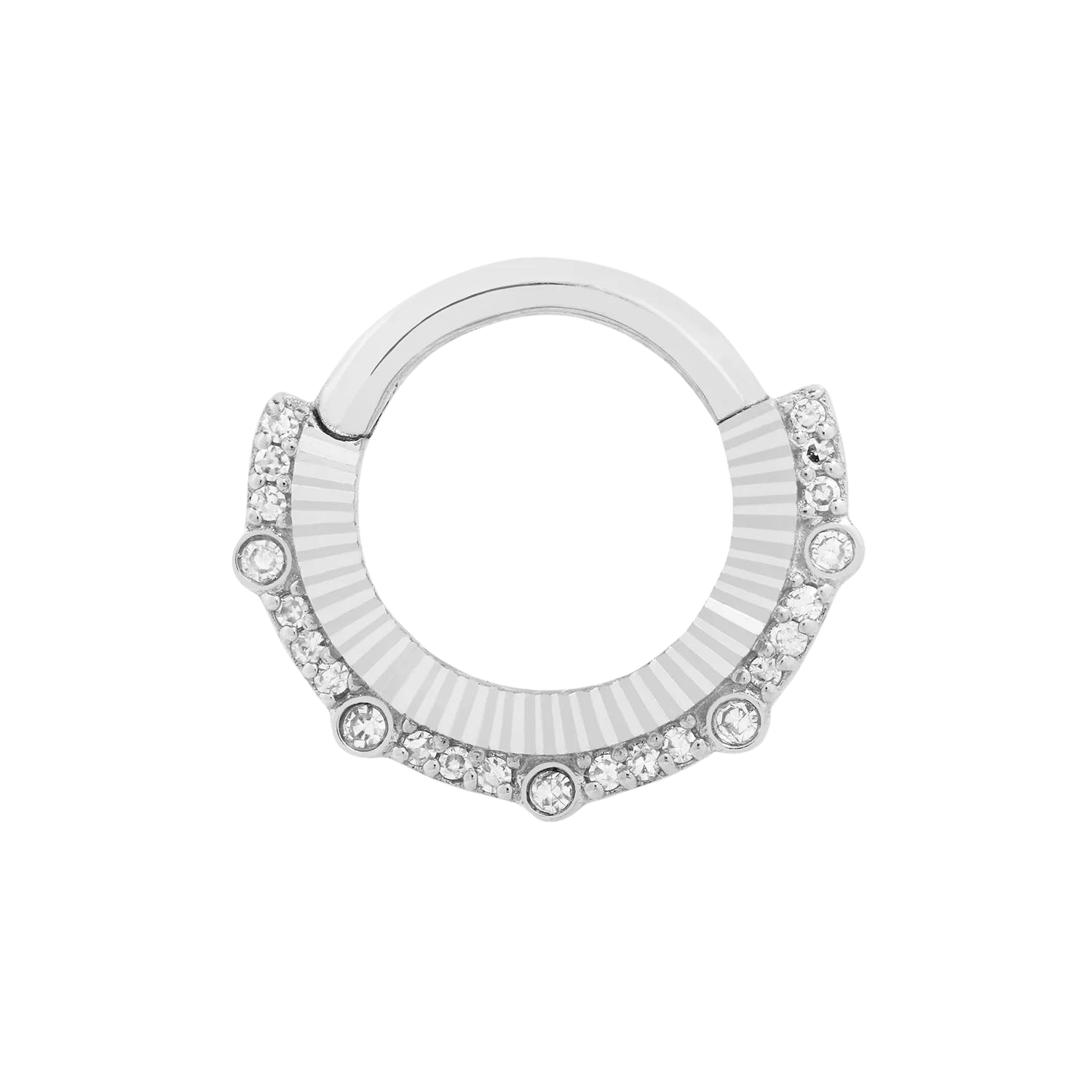 Awaken Diamond Clicker – 14K Gold Laser-Cut Ring