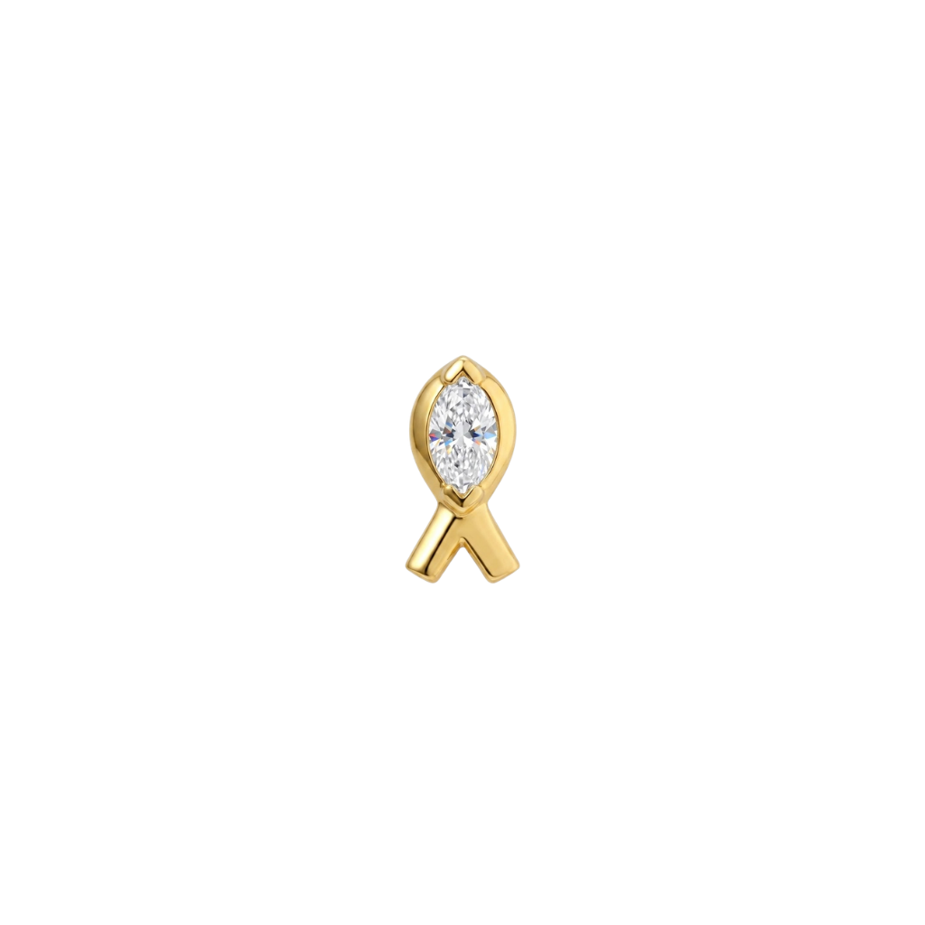 Awareness - 18K Gold Gem Threadless/Threaded End - piercing - zone.com