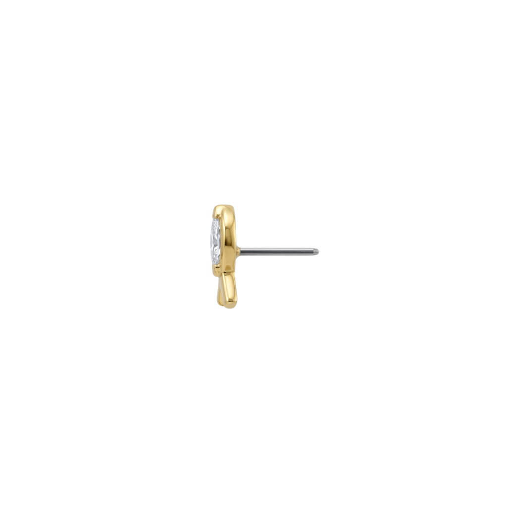 Awareness - 18K Gold Gem Threadless/Threaded End - piercing - zone.com