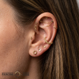 Baby Ball Hoop - 18K Gold Threadless/Threaded End
