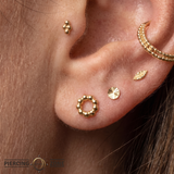 Baby Ball Hoop - 18K Gold Threadless/Threaded End