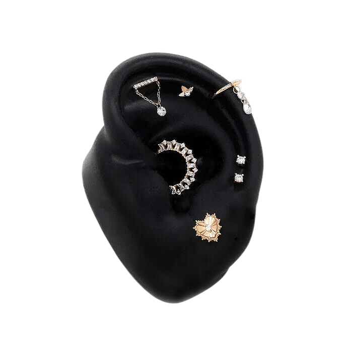 BAD ROMANCE - SWAROVSKI CZ - GOLD THREADLESS END piercing-zone.com