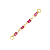 Baguette Ruby Chain – 18K Gold Gemstone Piercing Chain