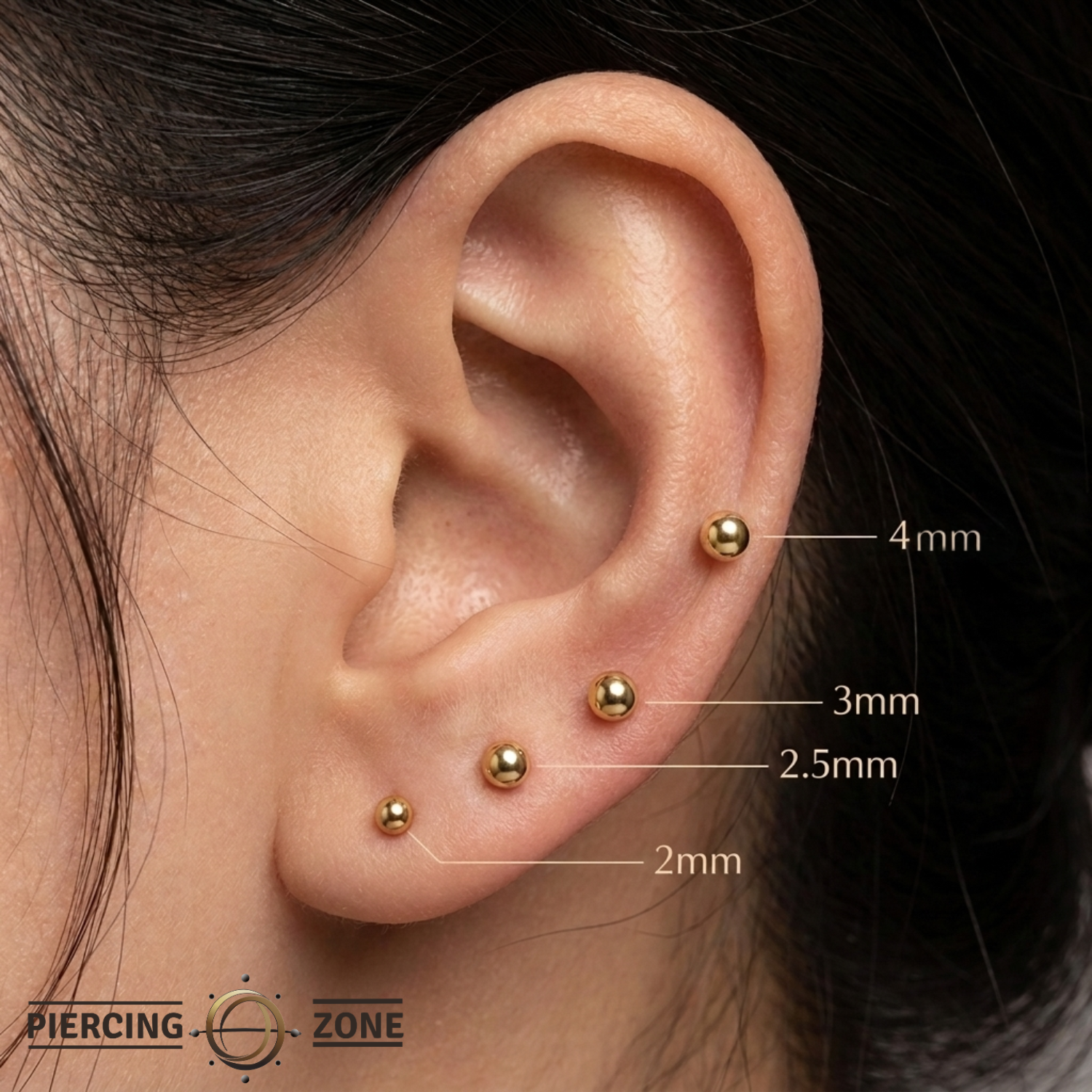 Ball End - 18K Gold Titanium Threadless End