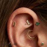 Bar of Gold - 18K Gold Threadless/Threaded End