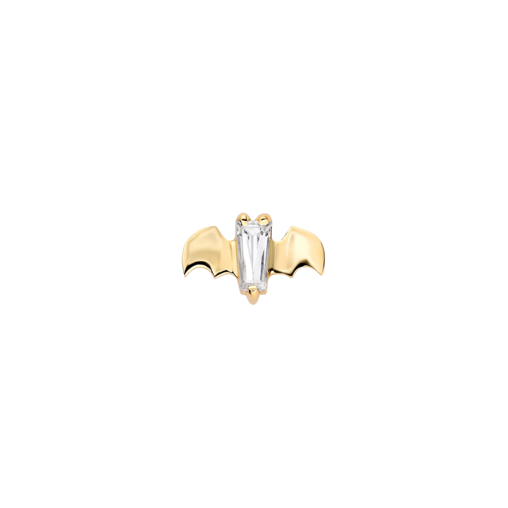 Batguette End - 18K Gold Gem Threadless/Threaded End - piercing - zone.com