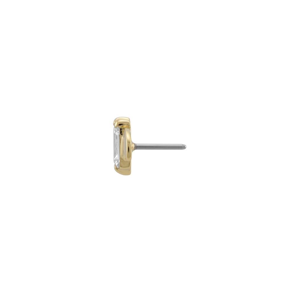 Batguette End - 18K Gold Gem Threadless/Threaded End - piercing - zone.com