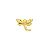 Beaded Dragonfly Internally Threaded End in Yellow Gold – Close-Up