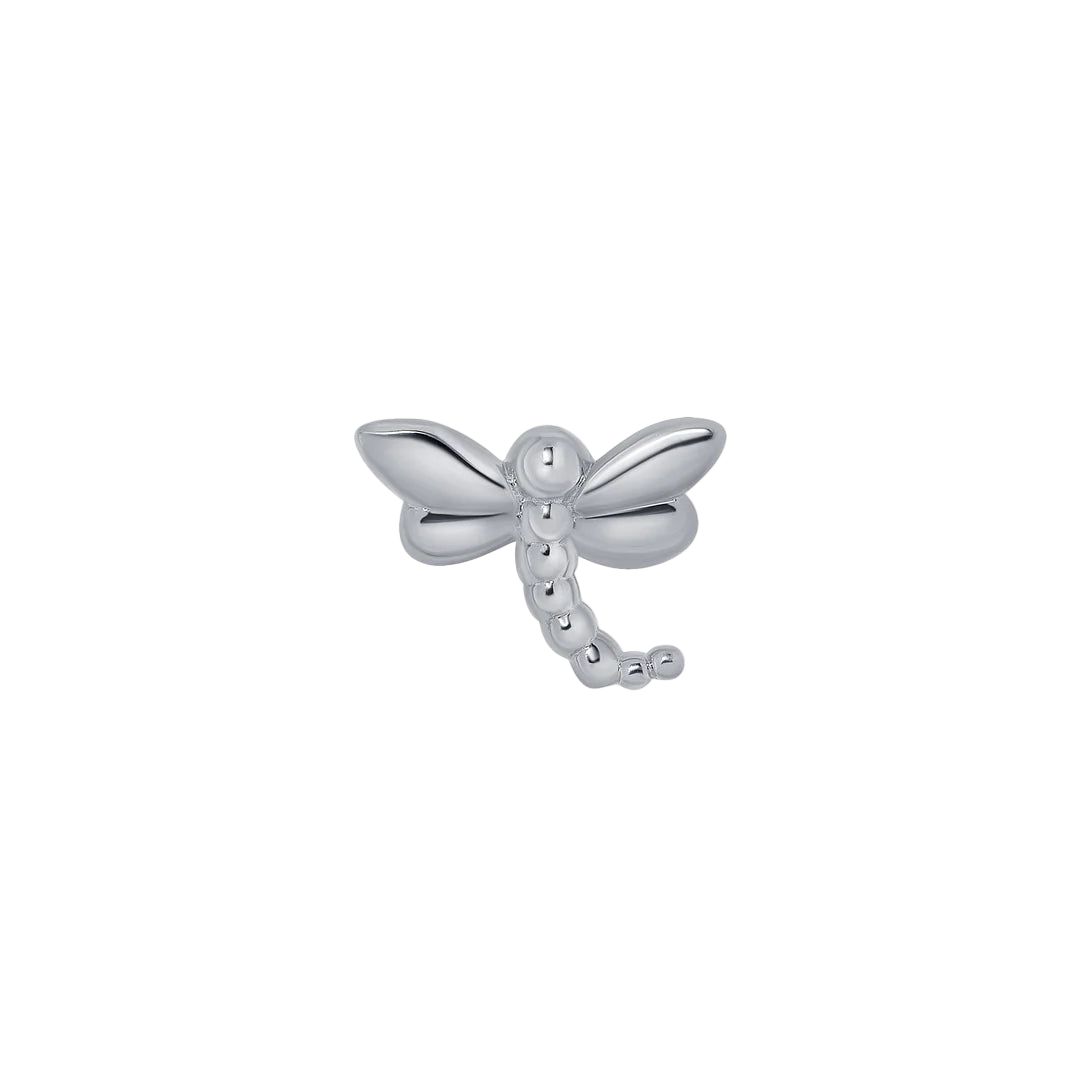 Beaded Dragonfly 14K Gold Threadless End – Front View