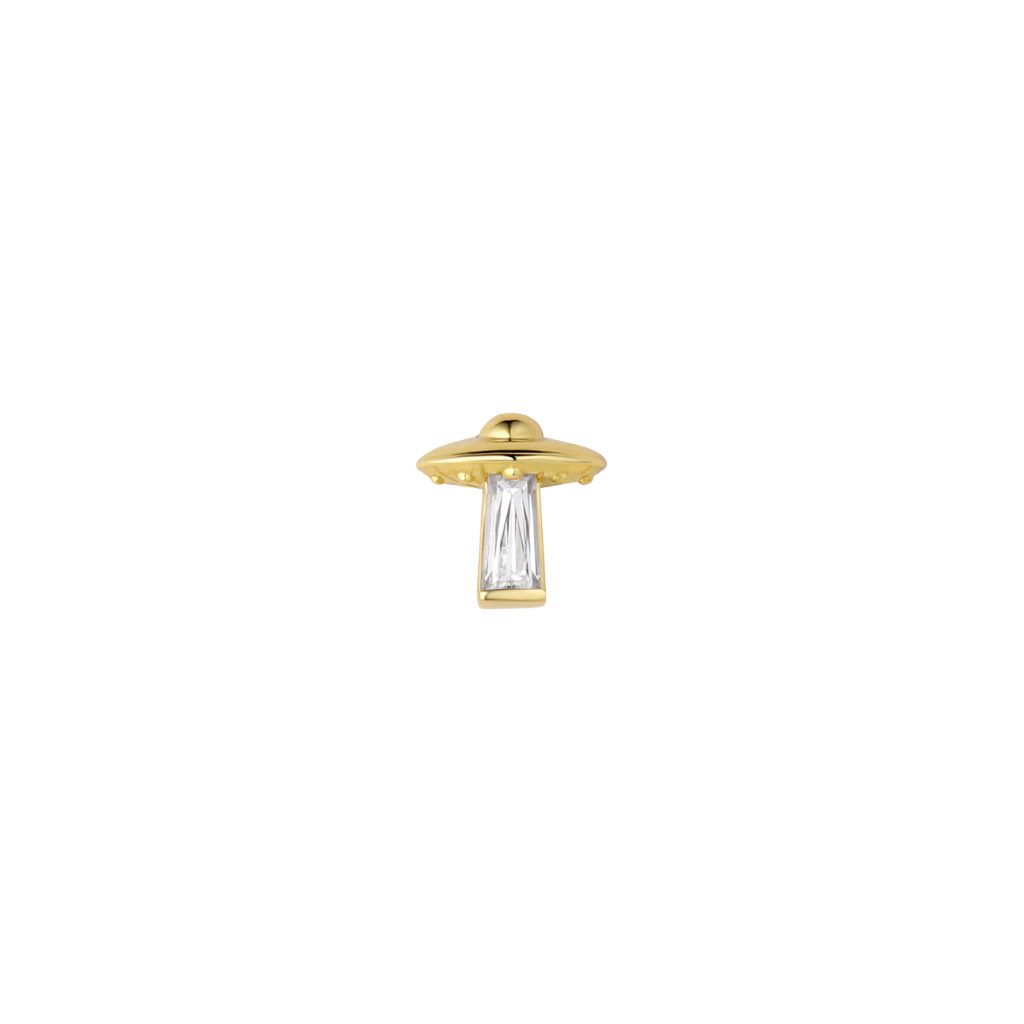 Beam Me Up - 18K Gold Gem Threadless/Threaded End - piercing - zone.com