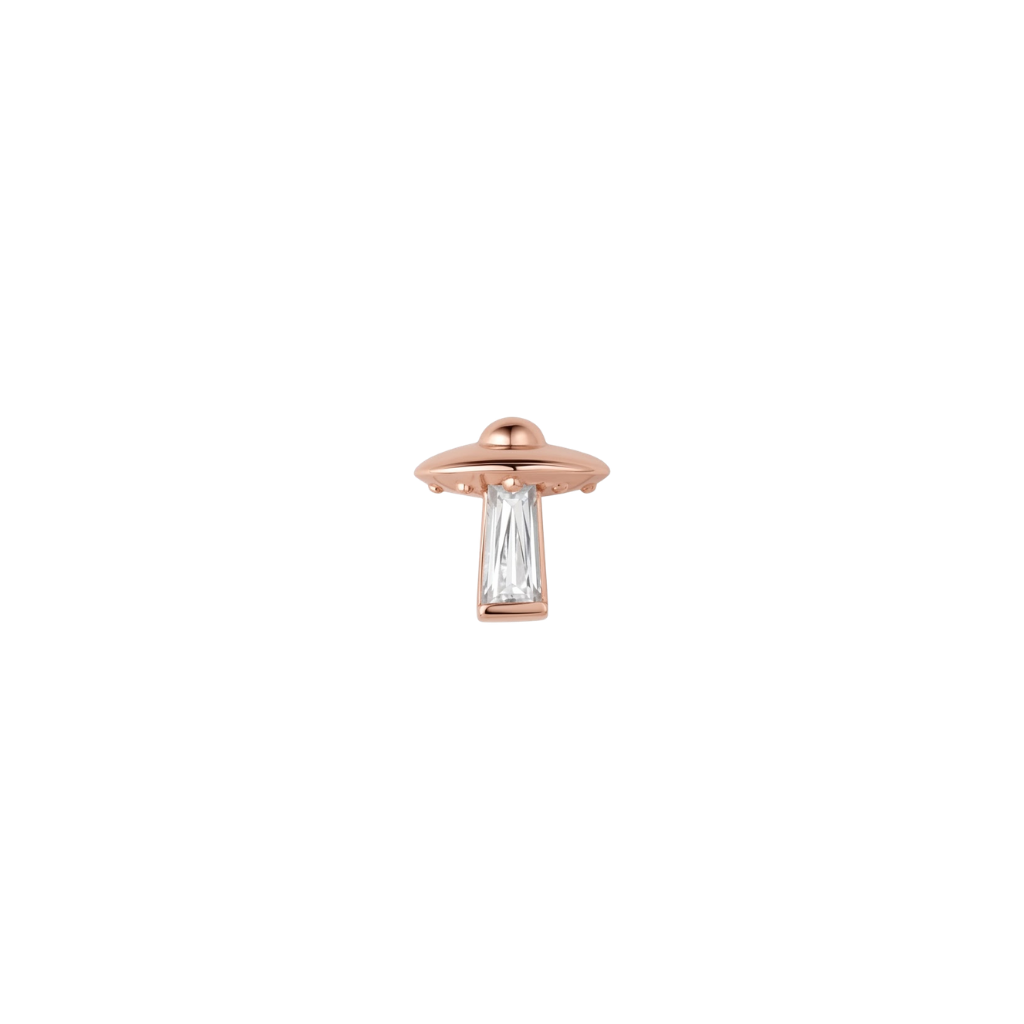 Beam Me Up - 18K Gold Gem Threadless/Threaded End - piercing - zone.com