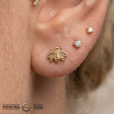 Bee – 14K Gold Threadless/Threaded End