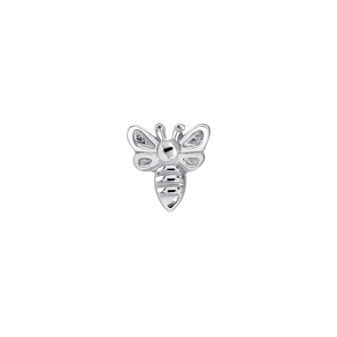 Model Wearing Bee in Helix Piercing – Symbolic Styling