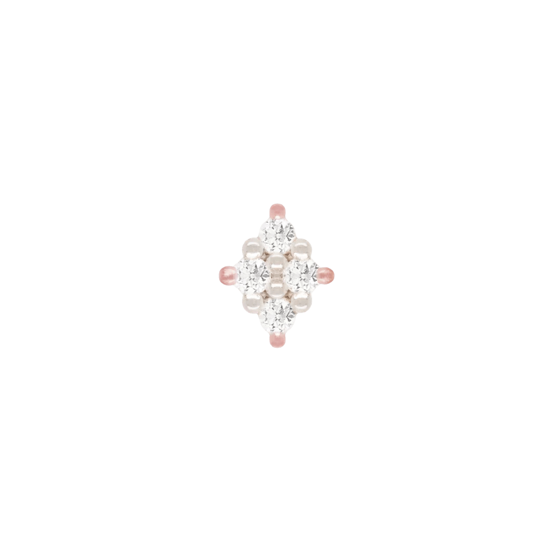 Side view of Belle end in rose gold – refined geometric design

