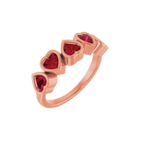 Beloved Seamless Ring – 14K Gold Five-Heart Gem Design