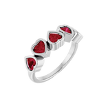 Beloved Seamless Ring – 14K Gold Five-Heart Gem Design