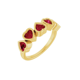 Beloved Seamless Ring – 14K Gold Five-Heart Gem Design