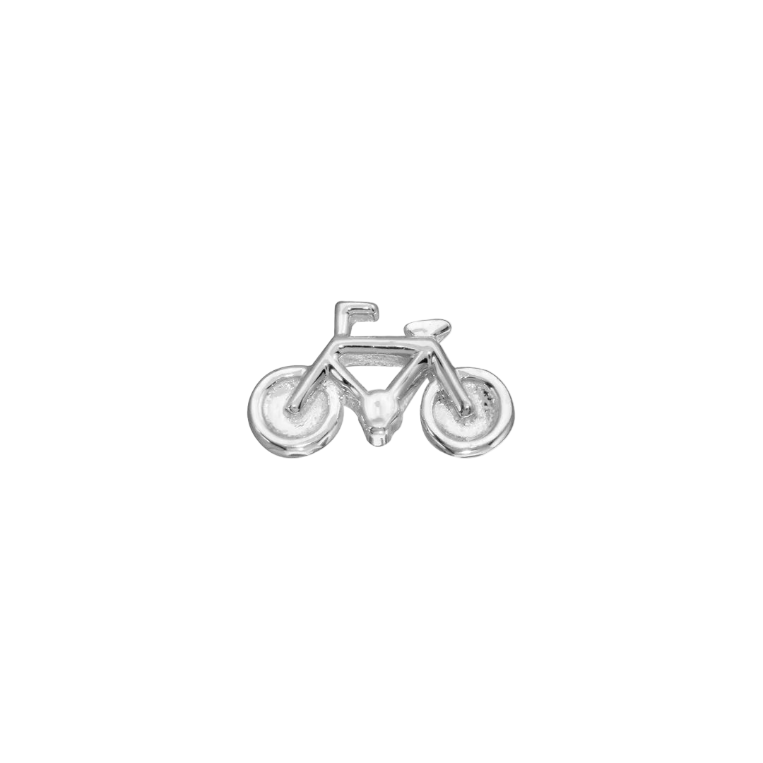 Side Profile of Bicycle Jewelry in White Gold – Polished Finish